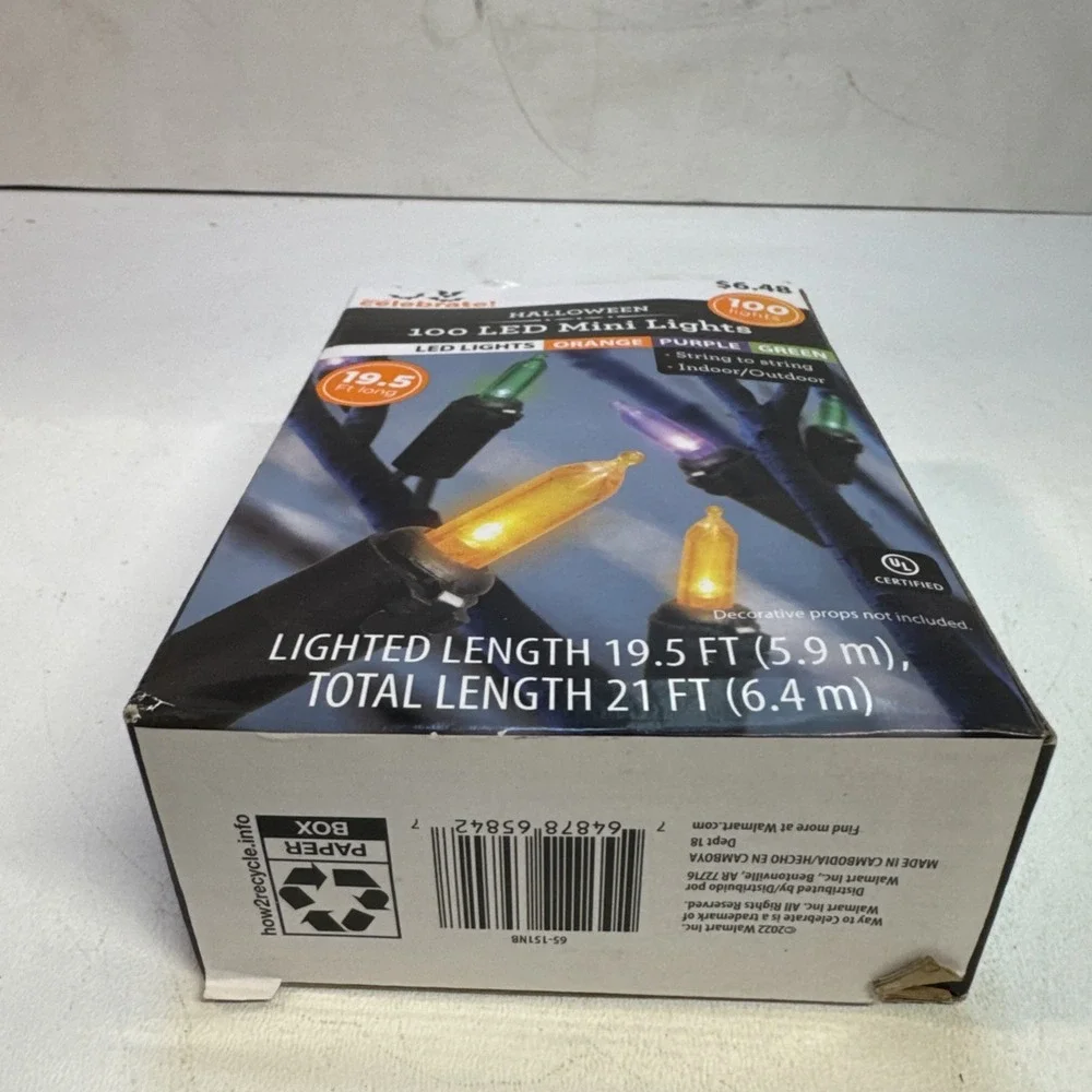 Purple Green Orange Halloween Lights, 20FT 100 Mini Led